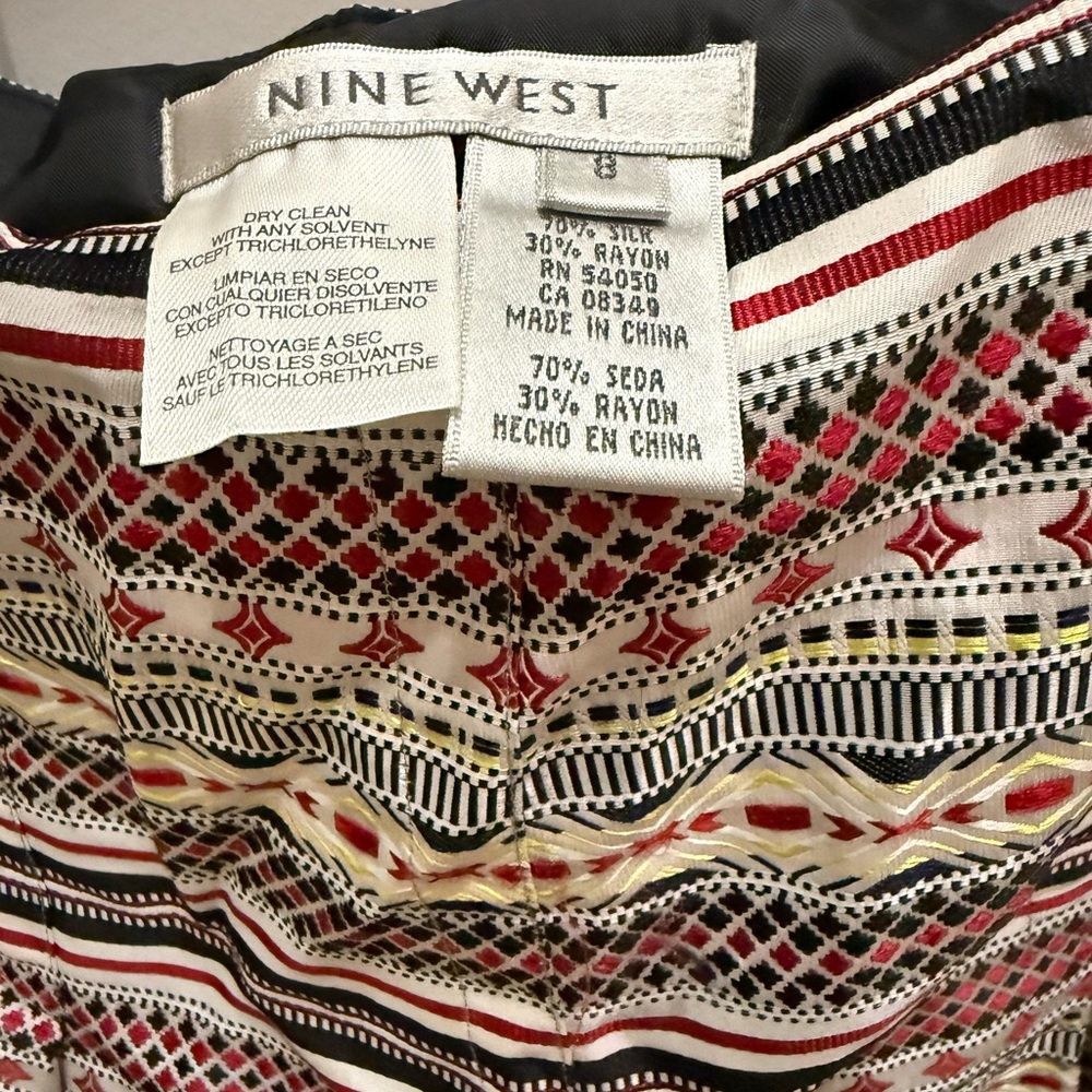 Nine West Multicolor Geometric Skirt
